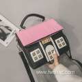 New style collision color originality strange little house cartoon lovely small house handbag individual character handbags